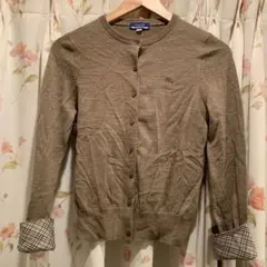 バーバリーロンドンブルーレーベル ボタンセーター ノバチェック　Mサイズ