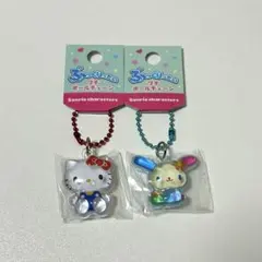 【匿名発送】ぷっくりったい　プチボールチェーン　ウサハナ　ハローキティ　青