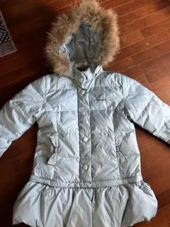 P.Ponette 水色ダウンコート フード付き