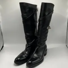 【美品】SARTORE サルトル クロスベルト ロングブーツ 黒 36.5のサムネイル