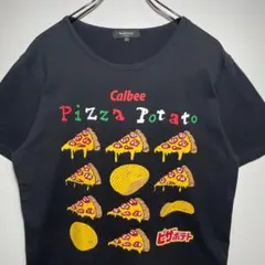 ピザポテト　Tシャツ　サイズLL　カルビー　デカロゴ　お菓子　スナック　古着のサムネイル