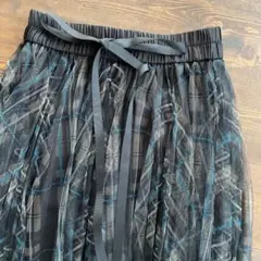 【美品】【人気】チェック柄チュールスカート