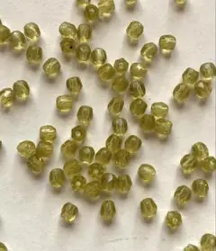 【ビーズパーツ23】チェコファイャーポリッシュ3mm ダークオリーブ　430粒