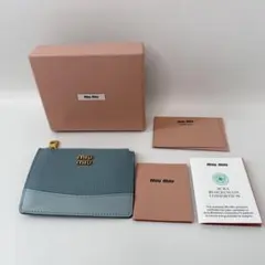 MIU MIU ミニ財布 コインカードケース キーリング付き ベージュ - メルカリ