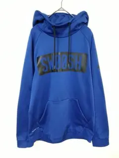 ナイキ　プルオーバーフーディー　メンズM　青色　美品　ポリエステル　肩ロゴ