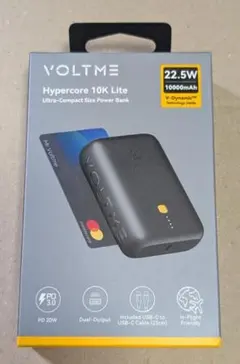 VOLTME 10000mAh 軽量186g モバイルバッテリー HP10Q 黒