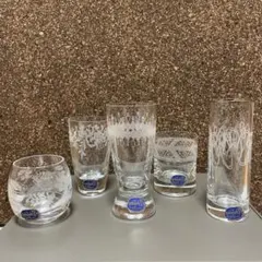 未使用品 BOHEMIA ボヘミア エッチングカット ミニグラスセット