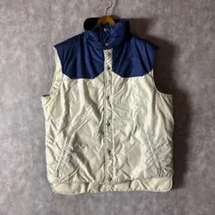 70s JCPenney 中綿ベスト 涙目TALONジップ ベージュ ネイビー