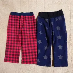 赤黒チェック＆星柄パンツ2点セット