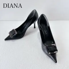 【極美品】DIANA パンプス ハイヒール リボンバックル ポインテッドトゥ