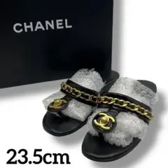 【美品】CHANEL シャネル　ターンロック　サンダル　ゴールド金具 CHANEL 極美品△CHANEL シャネル G37387 ベロクロ ココマーク