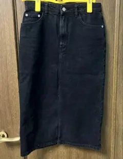 ZARA ブラックデニムタイトスカート スリット
