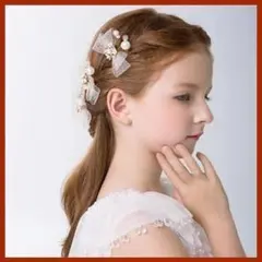 リボン ヘッドドレス３個セット パール 結婚式 発表会 フォーマル卒園式　卒業式