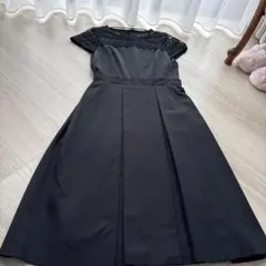 LANVINオンブルー　フレアワンピース　黒　36