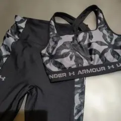 UNDER ARMOUR 黒の迷彩柄 ヨガウェア セット