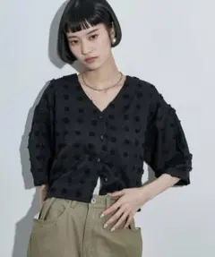 THE YOn 2way ドットジャガードブラウスのサムネイル