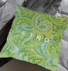 【商品　未使用】ETRO エトロ ペイズリー柄 クッションカバー グリーン
