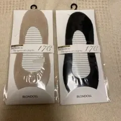 薄手綿混パイル靴下 かかとストッパー付き 23〜25cm ブラック&ベージュ①のサムネイル