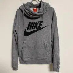 NIKE ロゴプリント オフタートル パーカー グレー M