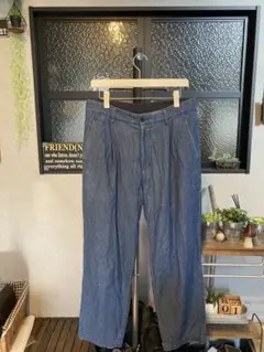 BEAMS LIGHTS コットンテーパードパンツ ブルー デニム　Mのサムネイル