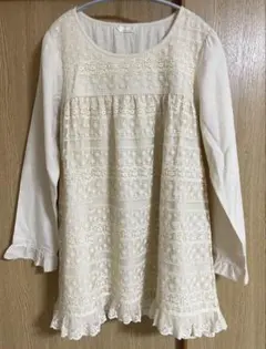 PINKHOUSE 刺繍レースチュニック 長袖 ベージュ 花柄 メルローズ期のサムネイル