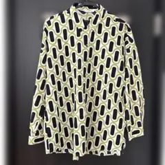 ZARA 幾何学模様 長袖シャツ Mサイズ