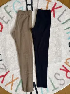 H&M ベージュ ネイビー レギンス 2点セット