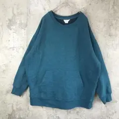 A5041古着　トレーナー　スウェット　ブルーグリーン　90s Y2K