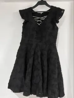 ブラック フリル袖 レースドレス キャバクラドレスのサムネイル