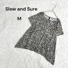 【スローアンドシュア】M 半袖Tシャツ　Aライン　アニマル柄　総柄　カジュアル