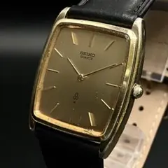 希少】 SEIKO 高級クォーツ タンク ゴールドテクスチャー 1984年