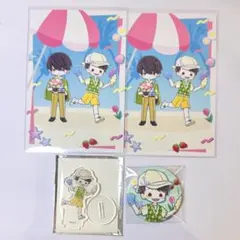 大穢 汐留 バカンスver. アクリルぷちスタンド 缶バッジ 特典ポストカード