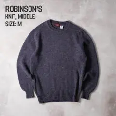 イタリア製 ウール100%ニット パープル M