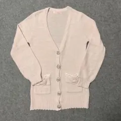 薄いピンク Vネック ニットカーディガン トゥララ ルームウェア