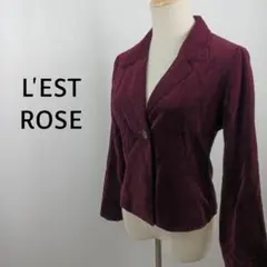 L’EST ROSE　コットンベロアジャケット　ボルドー　テーラードのサムネイル