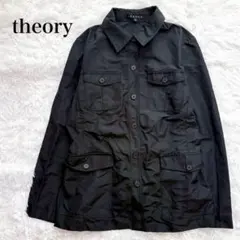 セオリー 長袖ナイロンジャケット 襟付き シンプル カジュアル シングルボタン