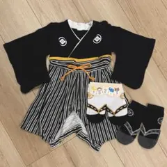 【ほぼ新品】ベビー袴　ロンパース　足袋風ソックス　お宮参り　お食い初め　男の子
