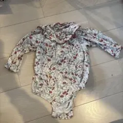 moimln モイモルン　フリル長袖ロンパース　花柄　80