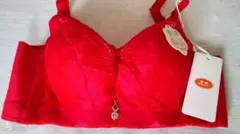 レース付きレッドブラジャー 新品タグ付き
