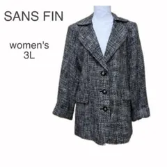 SANS FIN ジャケット テーラードジャケット 3L グレー系 卒入学式 春
