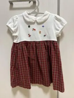 刺繍デザインの襟付きワンピース