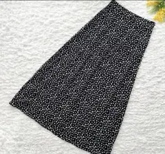 ハニーズ　グラシア　ロングフレアスカート　アニマル柄　ヒョウ柄　黒　白　S