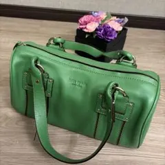 kate spade グリーン レザー ハンドバッグ