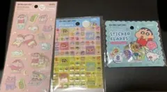 クレヨンしんちゃん セリア★タイル ふんわりシール ぷっくり・おはじきフレーク