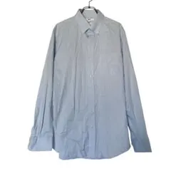 美品◆UNIQLO◆ユニクロ(L)スリムフィット ストライプシャツ/ボタンダウン