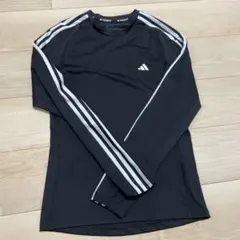 【A72】adidas アディダスTECHFIT 長袖シャツ ブラックメンズ L