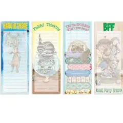 マグネット付き メモ帳 4種 犬 猫 冷蔵庫 磁石 リスト帳 便利 50枚×4冊