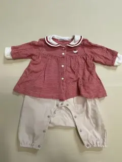 familiar ファミリア カバーオール ロンパース レッド 長袖 60