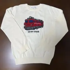 GLOBAL WORK 130-140(XXL) 電車刺繍入り長袖カットソー