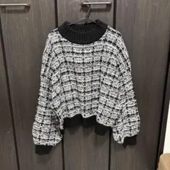 INGNI チェック柄オーバーサイズニット